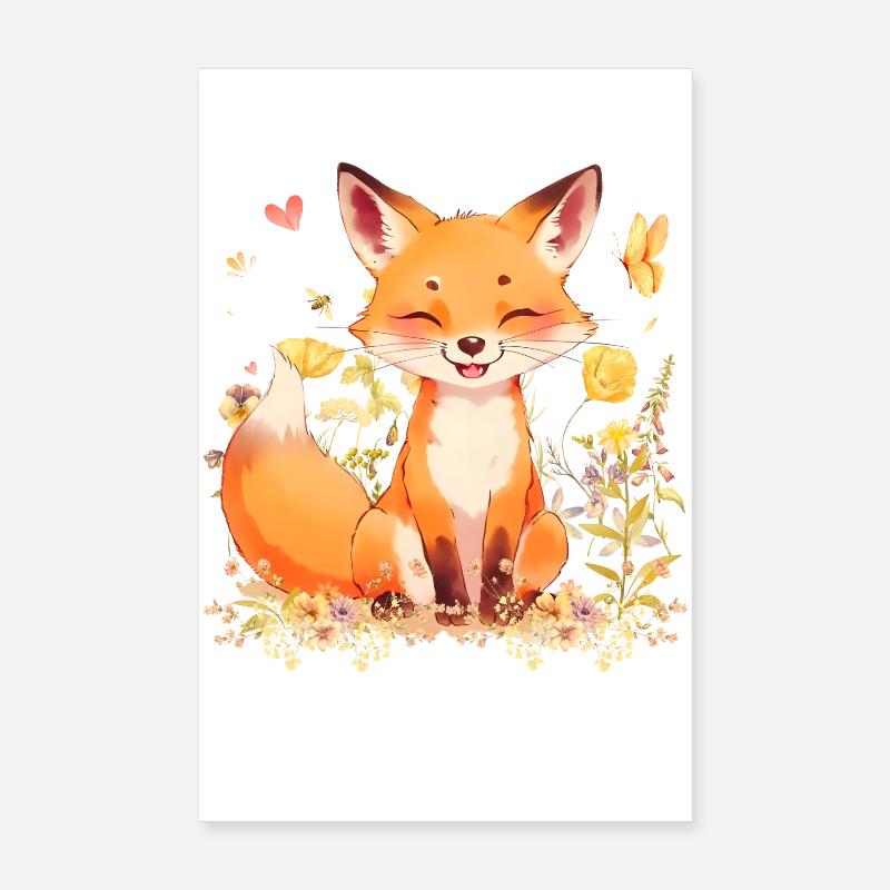 Playful Fox Poster 8" x 12" (20x30 cm)
