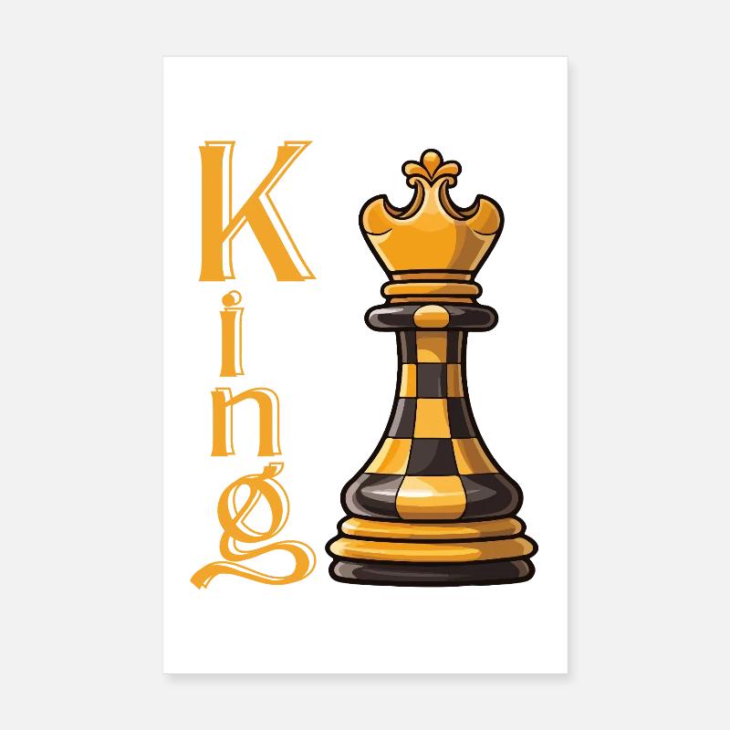 Roi des échecs Élégance Poster 20 x 30 cm