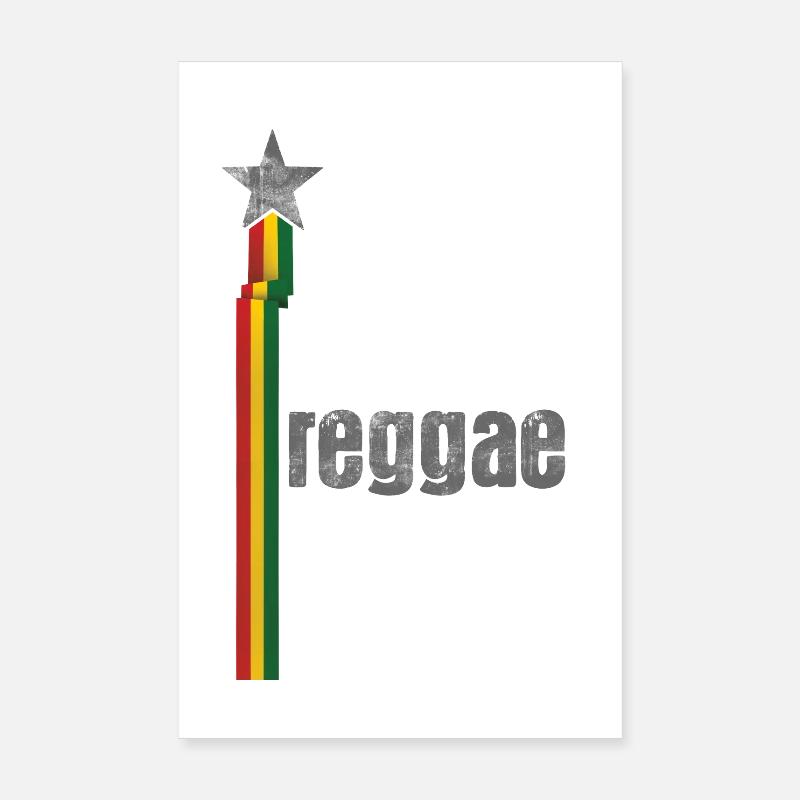 Reggae Star Rasta Logo Design Poster 20x30 cm