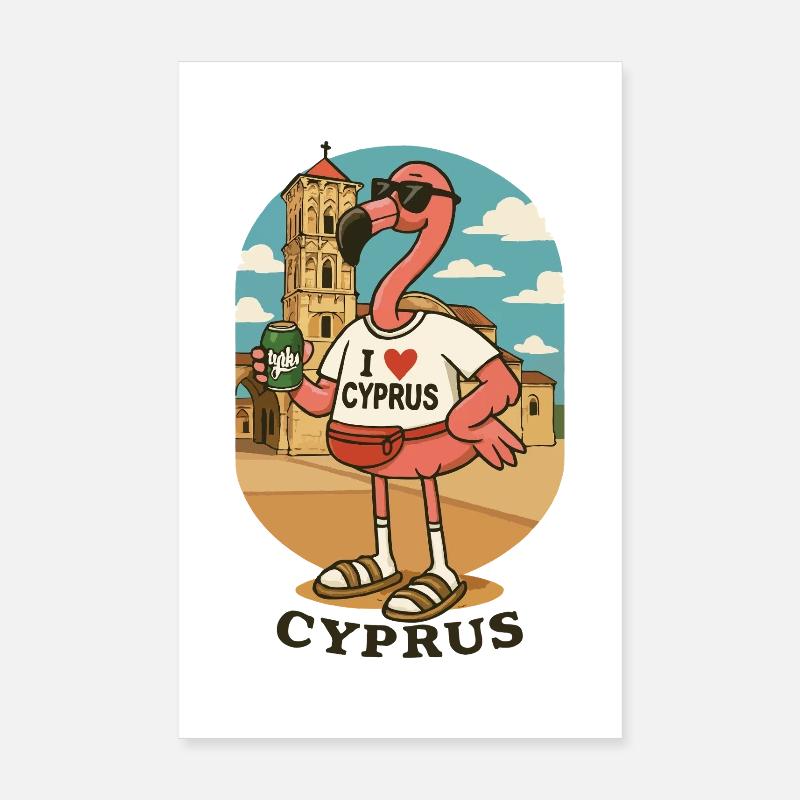 Flamant rose de Chypre Poster 20 x 30 cm