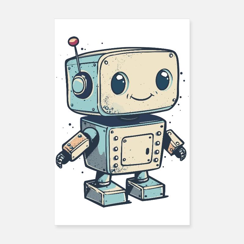 Mignon Retro Robot Print Poster 20 x 30 cm