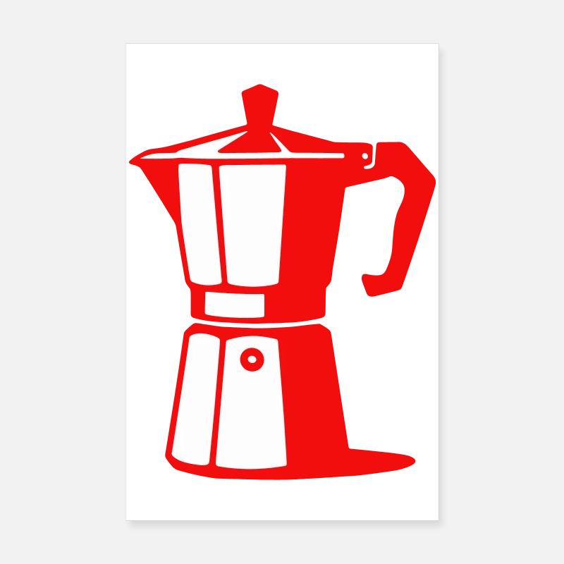 Illustration de cafetière pour les amateurs de café Poster 20 x 30 cm