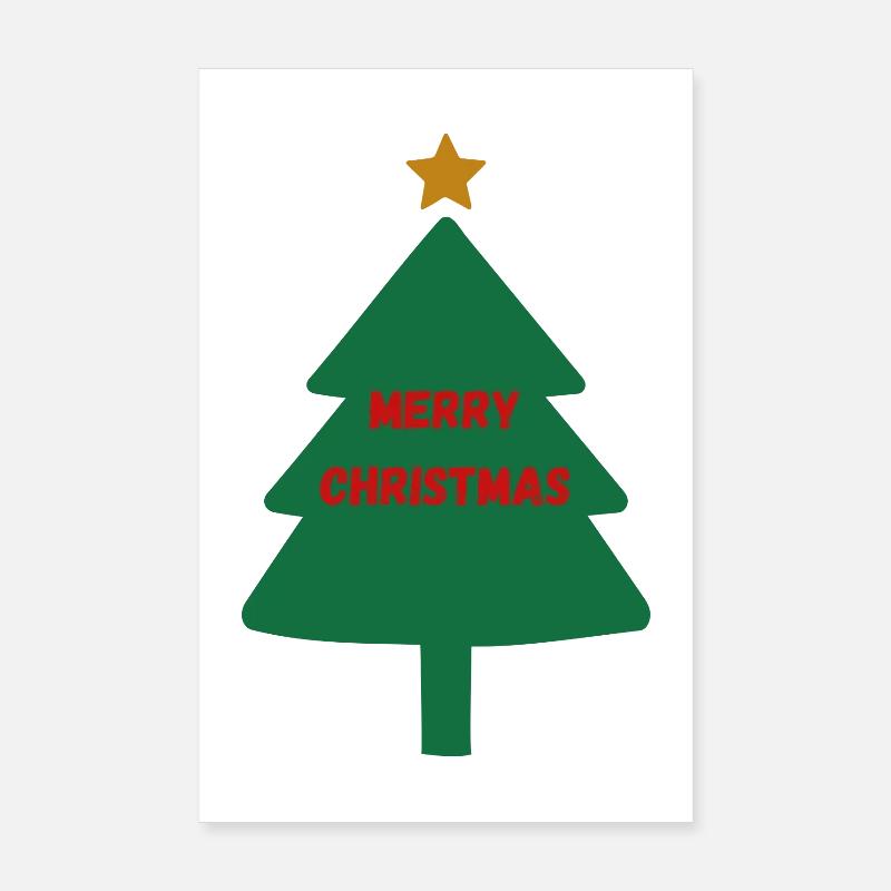 Christmas Christmas tree with lettering Poster 8" x 12" (20x30 cm)