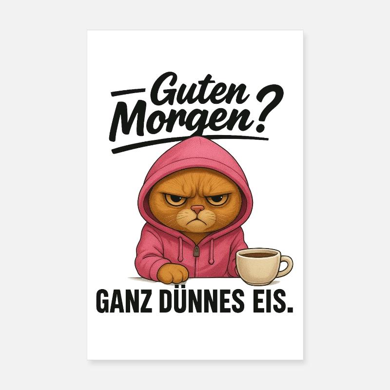 Chat glace très fine Poster 20 x 30 cm