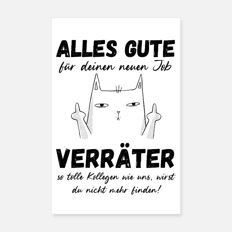 Traitor Cat Colleagues Colleagues Farewell Poster 8" x 12" (20x30 cm)