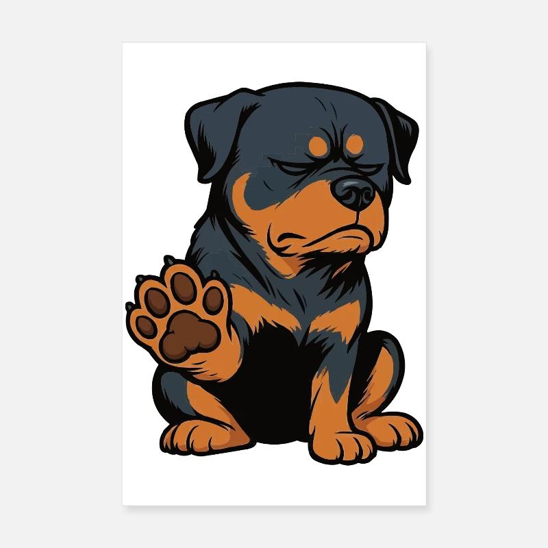 Rottweiler Propriétaire de Rottweiler Lovers Poster 20 x 30 cm