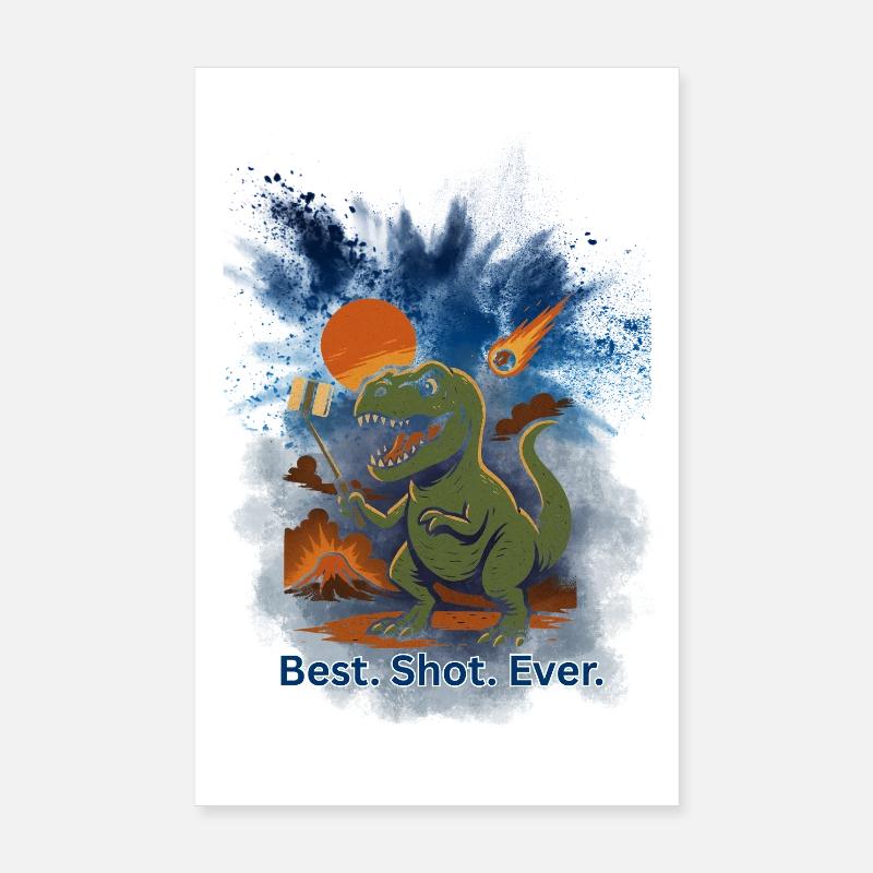 Dinosaure Météorite Volcan Poster 20 x 30 cm