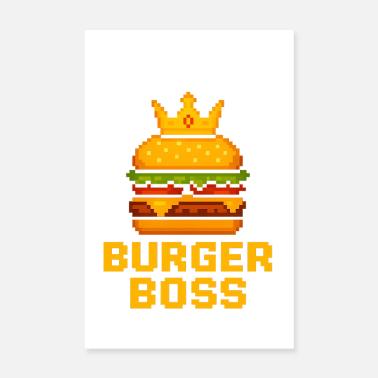 Burger Chef Pixel Burger Poster 20x30 cm
