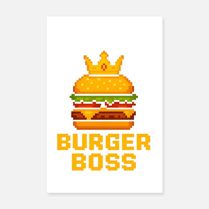 Burger Chef Pixel Burger Poster 20 x 30 cm
