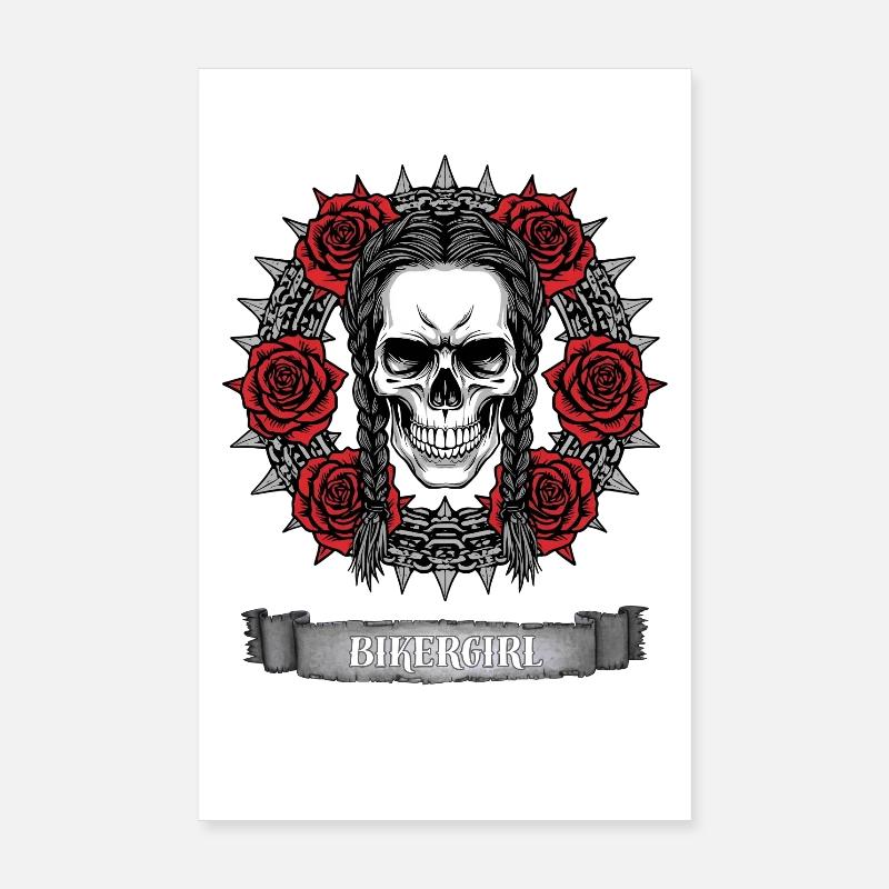 Bikergirl Poster 20x30 cm