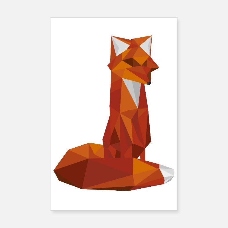 Renard - Poster 20 x 30 cm - blanc