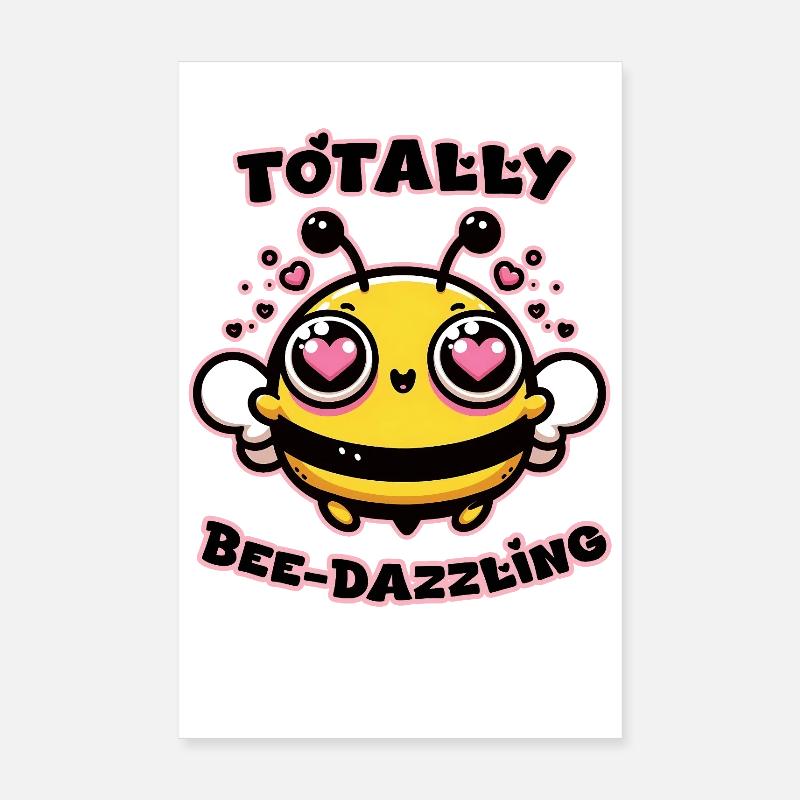 Totally Bee-Shingling Hearts Poster 20x30 cm