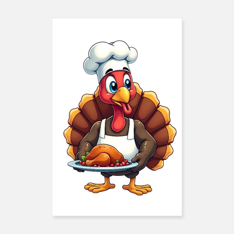 Cuisinier de dinde de Thanksgiving Thanksgiving Poster 20 x 30 cm