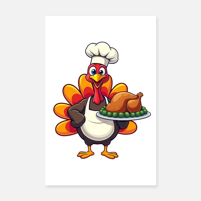 Cuisinier de dinde de Thanksgiving Thanksgiving Poster 20 x 30 cm