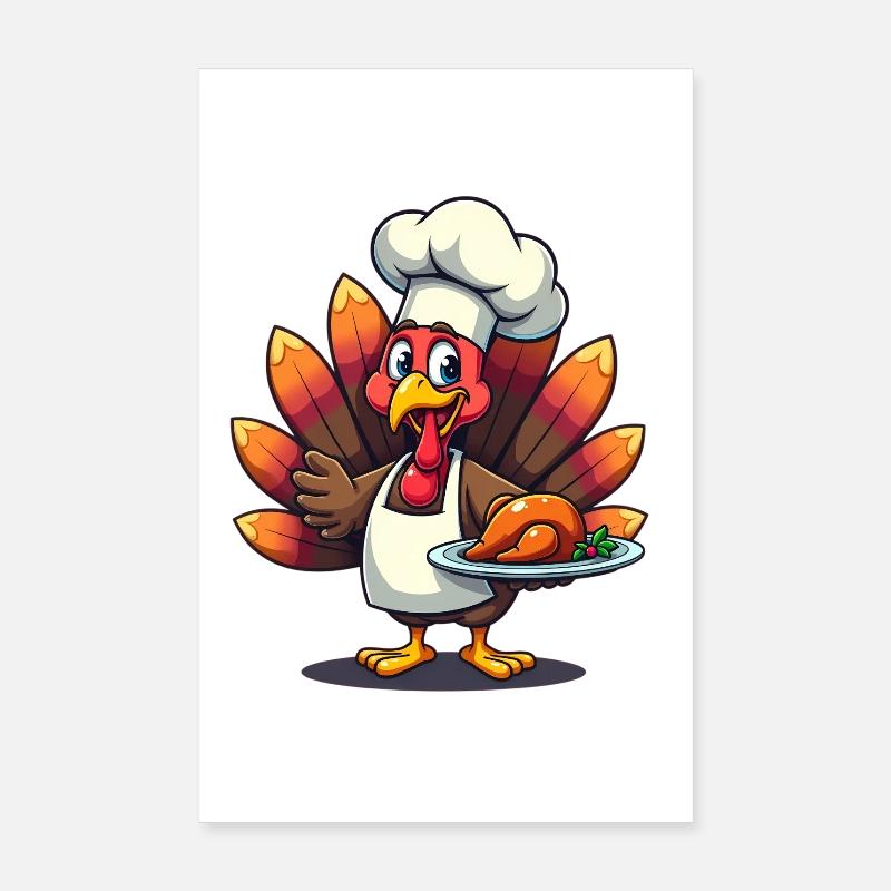 Cuisinier de dinde de Thanksgiving Thanksgiving Poster 20 x 30 cm