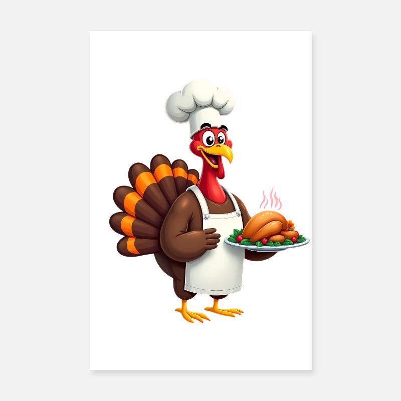 Cuisinier de dinde de Thanksgiving Thanksgiving Poster 20 x 30 cm