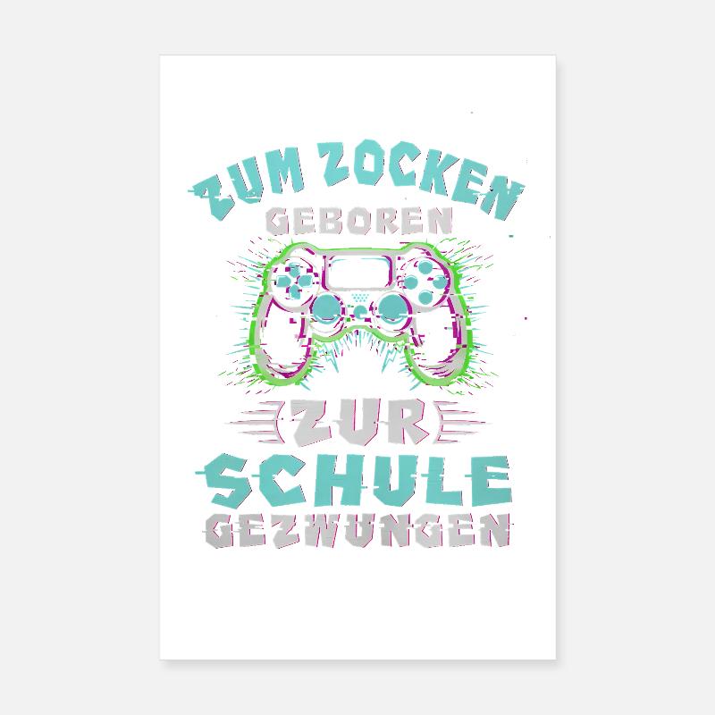 Manette de jeu née pour le jeu vidéo Poster 20 x 30 cm