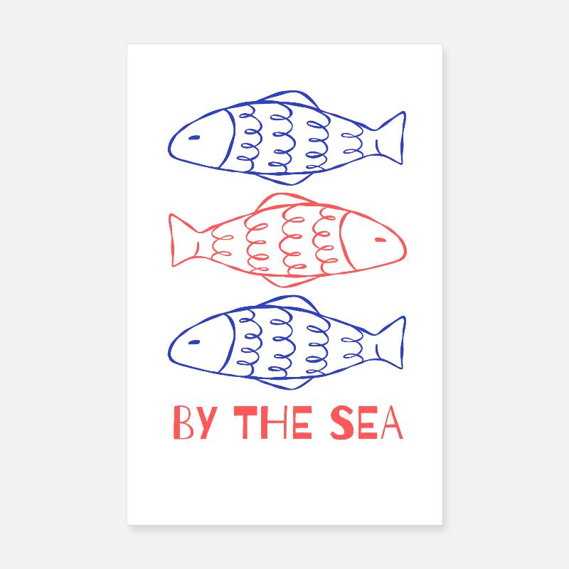 Sardinen am Meer Poster 20x30 cm