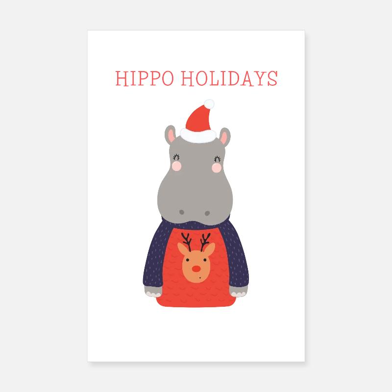 Nilpferd Poster 20x30 cm