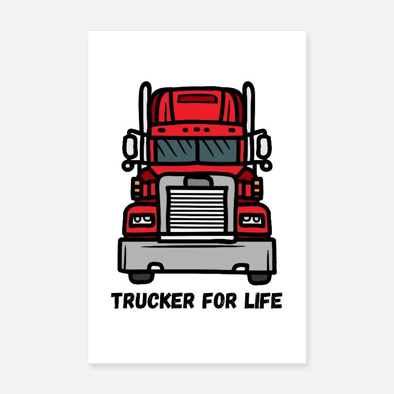 Illustration de camion frontal Poster 20 x 30 cm