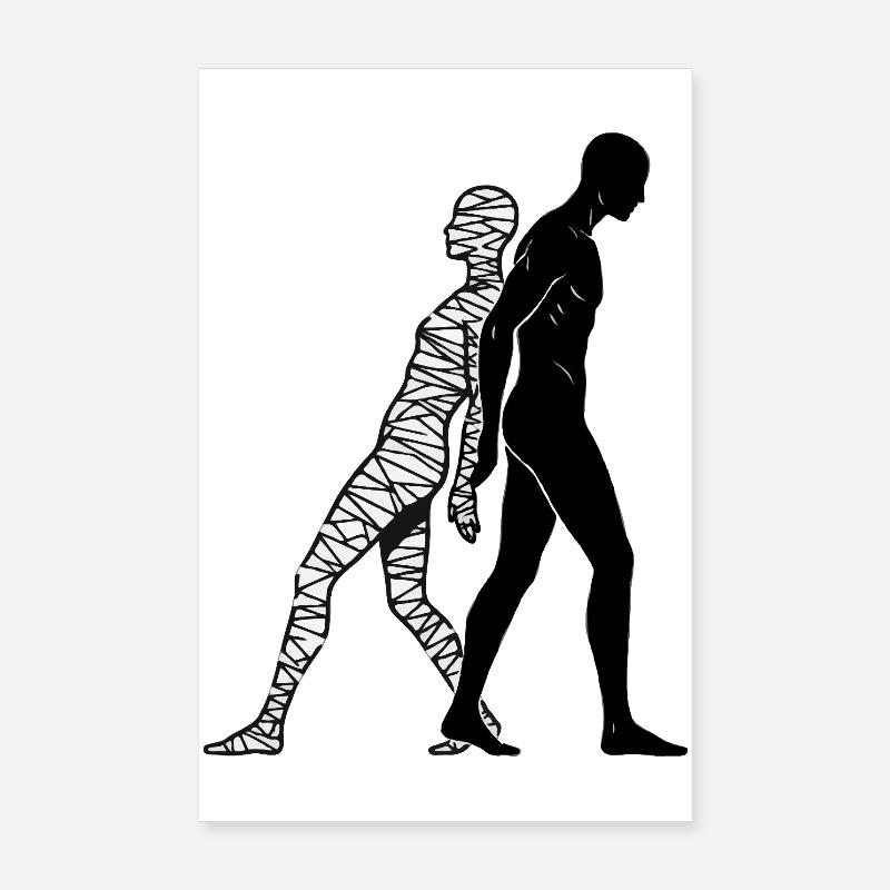 Schatten und Mumie verbunden Körper Poster 20x30 cm
