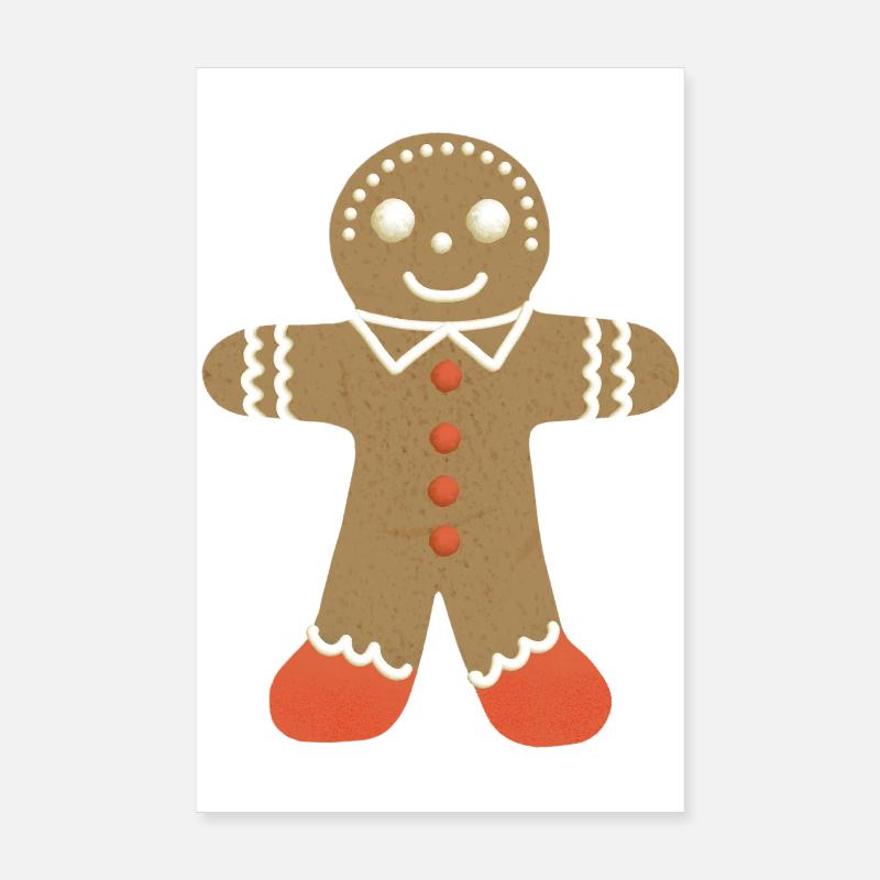 Gingerbread Man biscuit cookie  Poster 8" x 12" (20x30 cm)