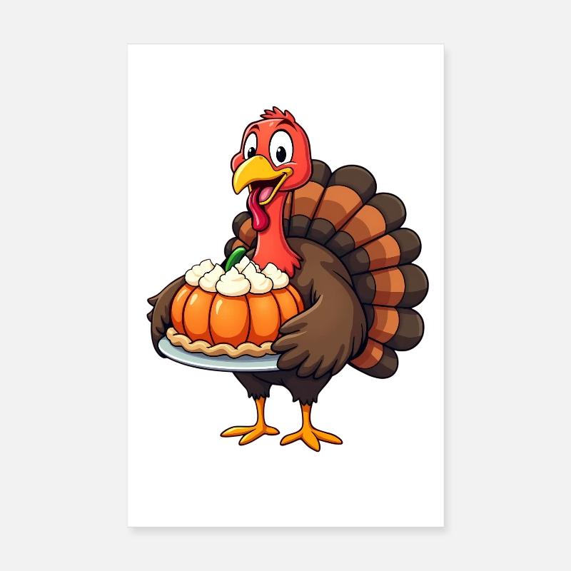 Thanksgiving Drôle Dinde de Thanksgiving Poster 20 x 30 cm