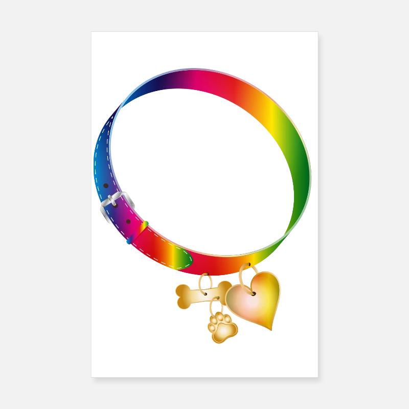 Motif de collier arc-en-ciel avec pendentifs Poster 20 x 30 cm