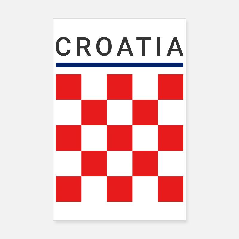 Croatia Checkerboard Poster 8" x 12" (20x30 cm)