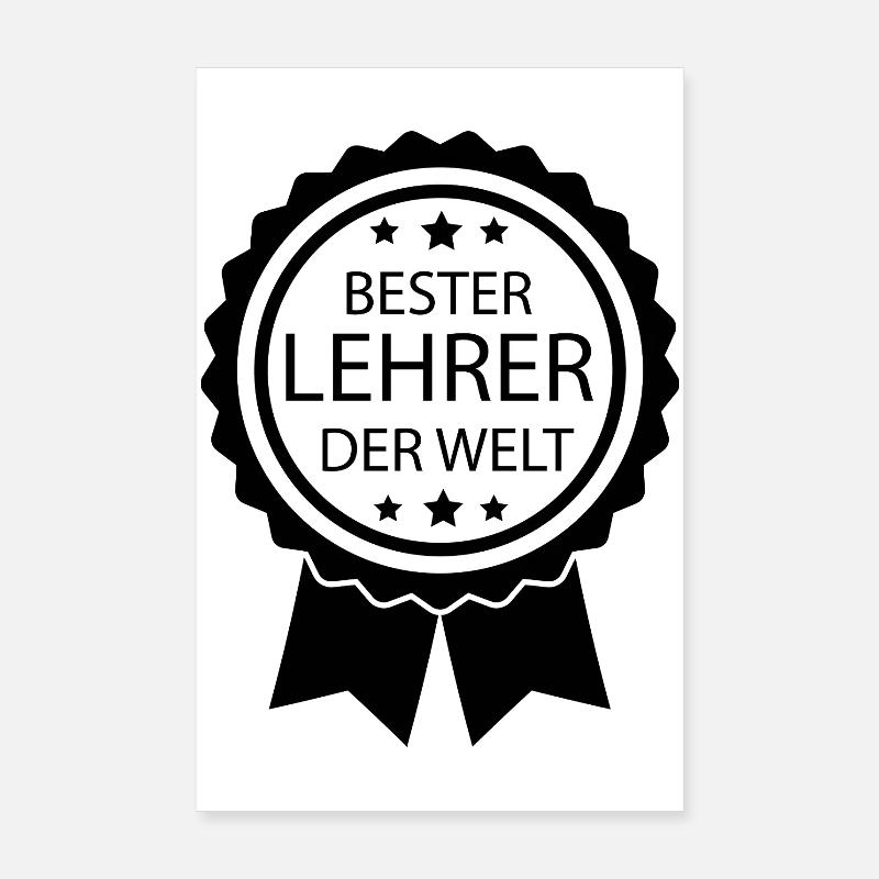 Bester Lehrer der Welt Geschenk Abschied Schule Poster 20x30 cm
