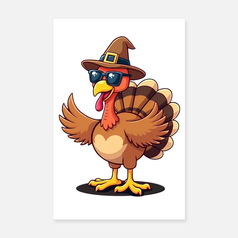Thanksgiving Drôle Dinde de Thanksgiving Poster 20 x 30 cm