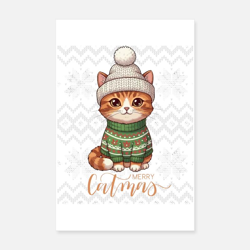 Kitten Christmas Knit Cozy Poster 20x30 cm