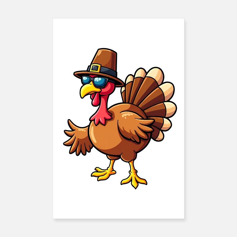 Thanksgiving Funny Thanksgiving Turkey Poster 8" x 12" (20x30 cm)