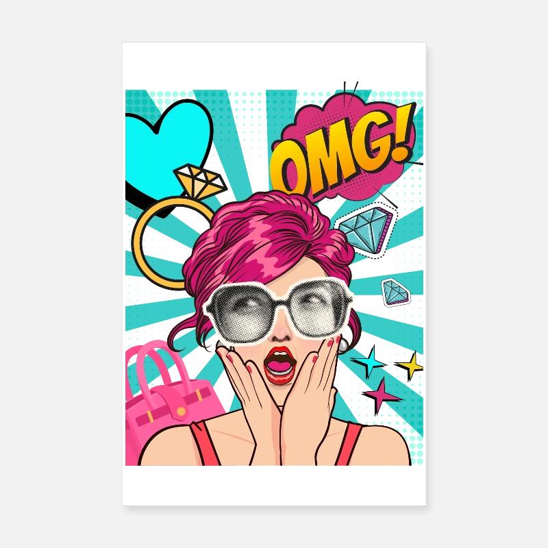 OMG_Pop_Art - Poster 20 x 30 cm - blanc