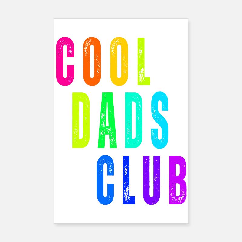 Dads Club Regenbogen Design - Poster 20x30 cm - Weiß