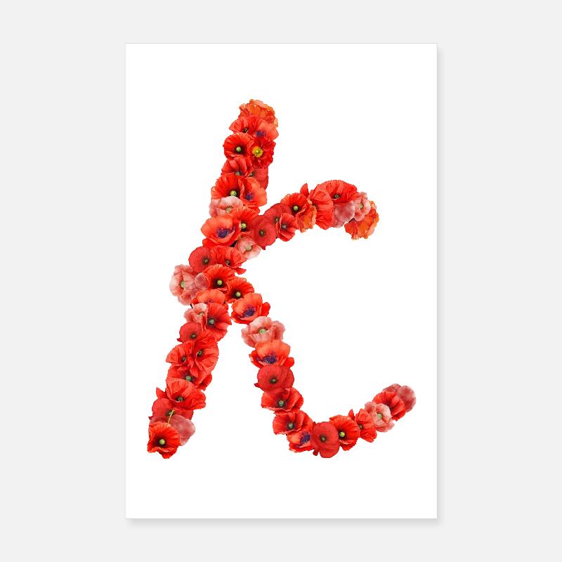 Initial K made of poppies Poster 8" x 12" (20x30 cm)