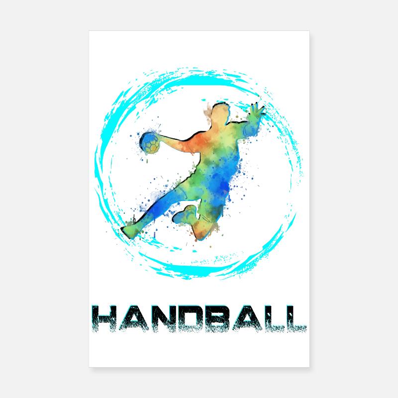 Handball Sprungrbener - Poster 20 x 30 cm - blanc