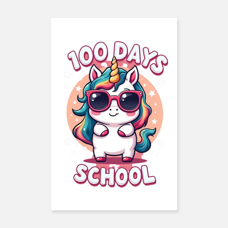 100e jour d’école 100 jour d’école des enfants Poster 20 x 30 cm