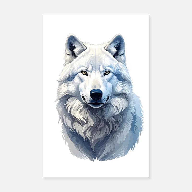 Polarwolf - Poster 20x30 cm - Weiß