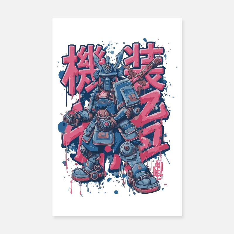 Samurai Mech – Motif de robot manga d’anime Poster 20 x 30 cm