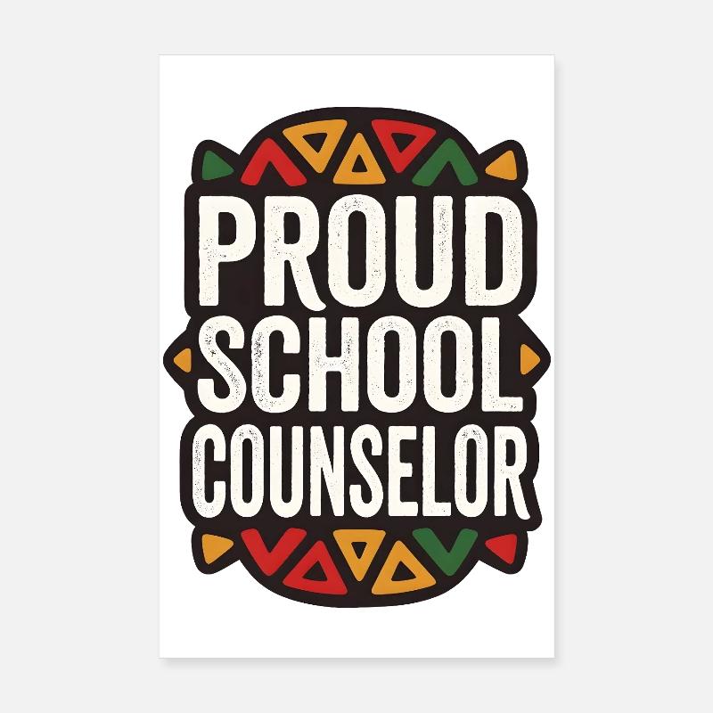 School Counselor Pride Geometric Pattern Poster 8" x 12" (20x30 cm)