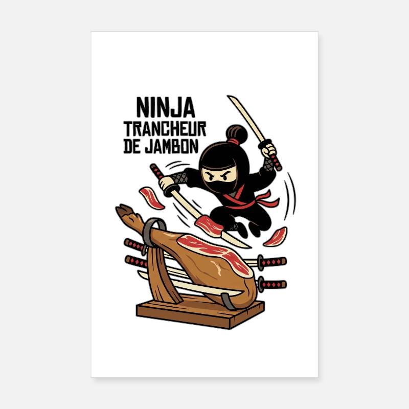 Ninja HelloFofie Ham Slicer Poster 8" x 12" (20x30 cm)