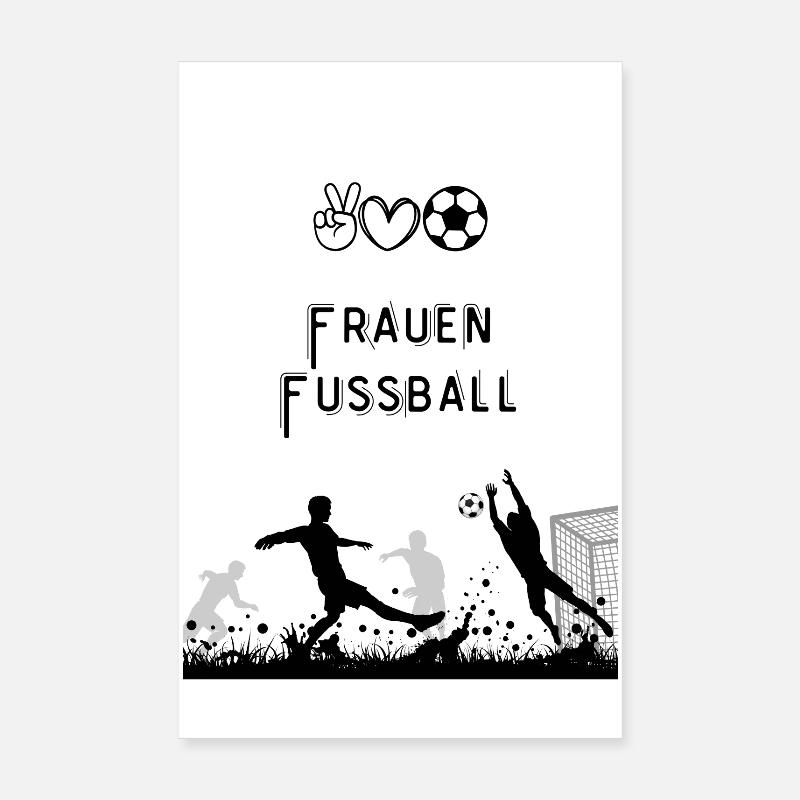 Fußballsilhouette vor dem Tor Poster 20x30 cm