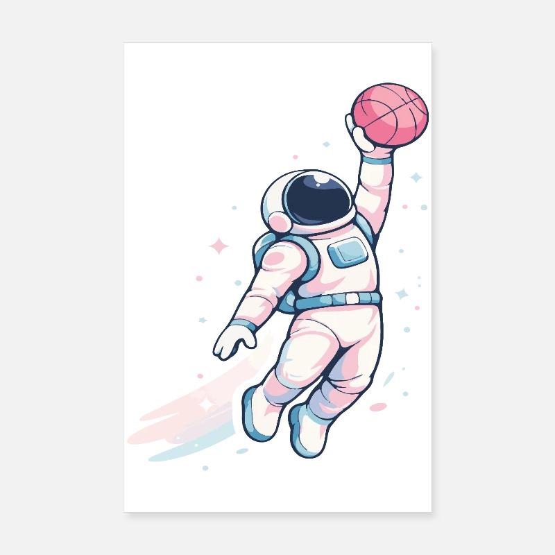 Cosmic Hoop-Astronaut Poster 20x30 cm