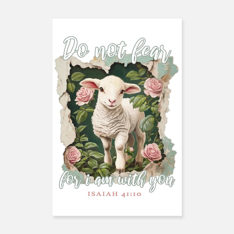 Lamm Christlich Bibelvers Poster 20x30 cm