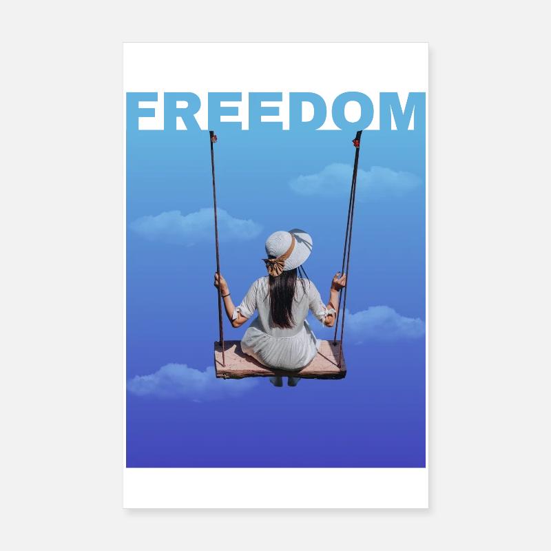 liberté - Poster 20 x 30 cm - blanc