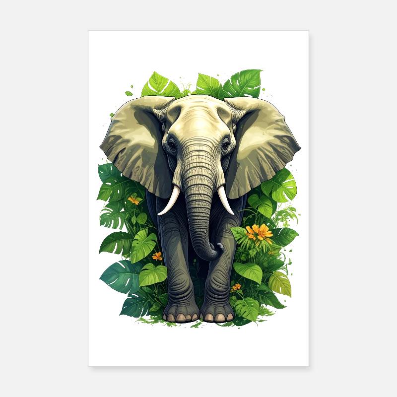 Ein Elefant im Dschungel Poster 20x30 cm