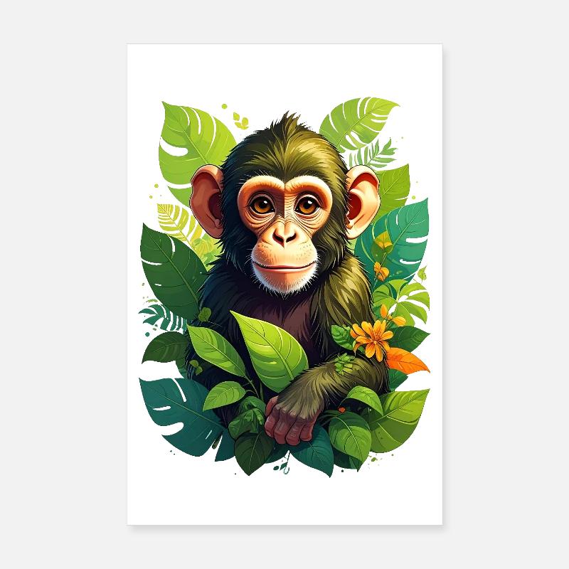 Ein Affe im Dschungel Poster 20x30 cm
