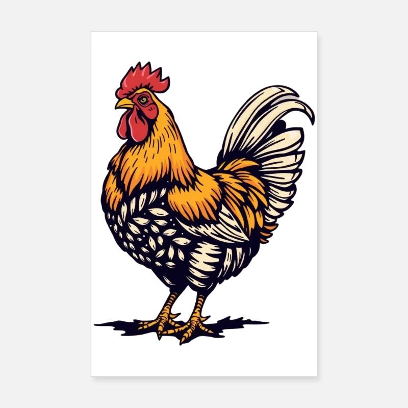 Poulet, poulets, agriculteurs, agriculture Poster 20 x 30 cm