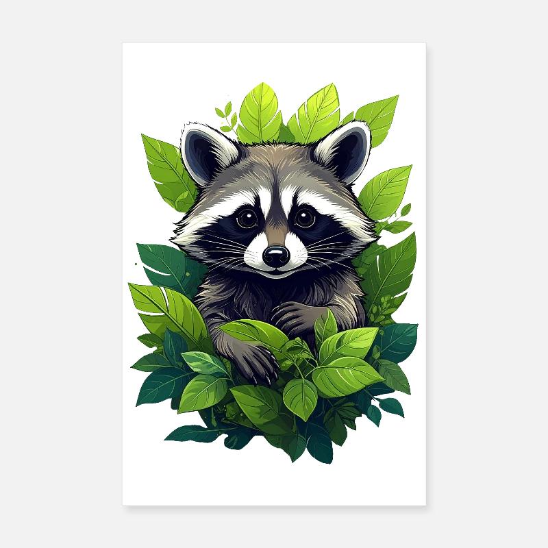 Waschbär im Wald Poster 20x30 cm